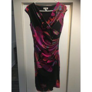 Jones Studio Black and Purple Flower Dress size 4